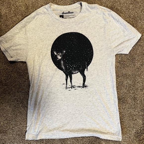 Threadless Deer x Moon T-Shirt - Picture 1 of 4